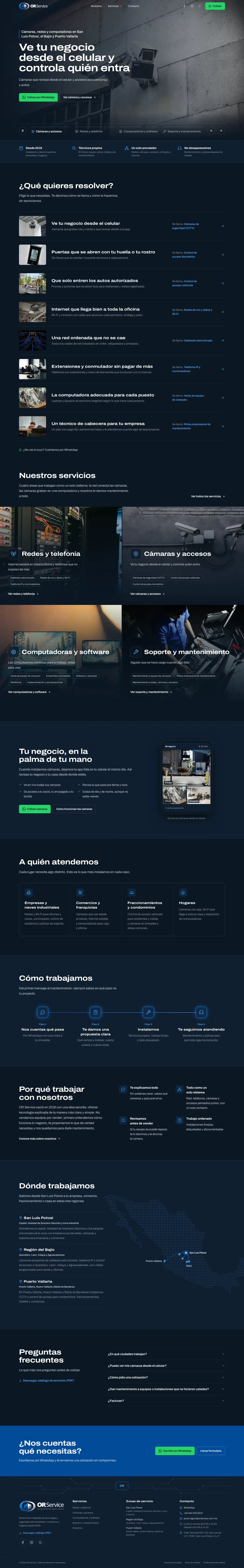 OR Service: página Inicio